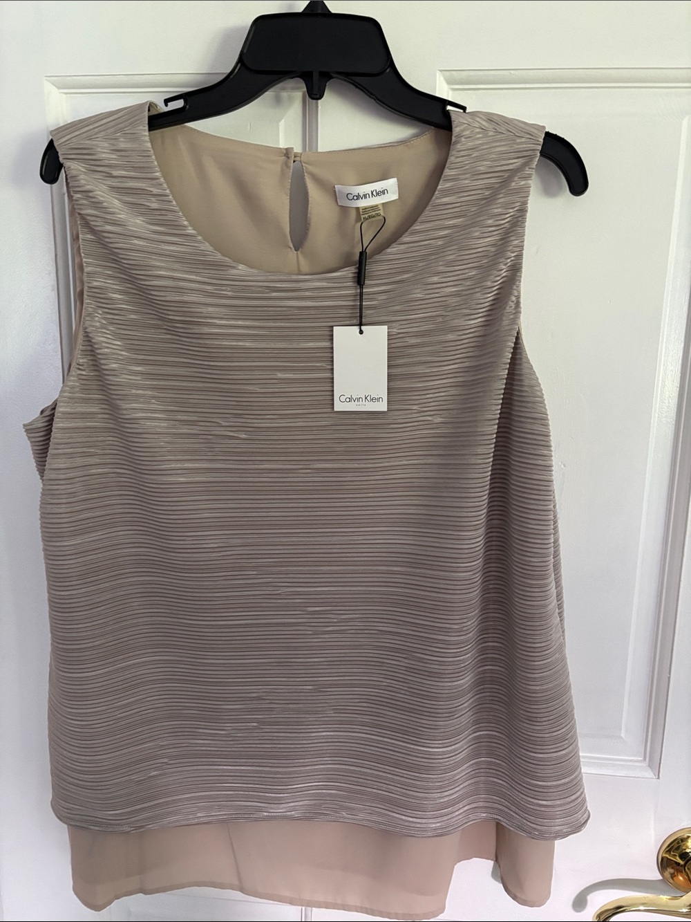 Calvin Klein Taupe Layered Sleeveless Camisole